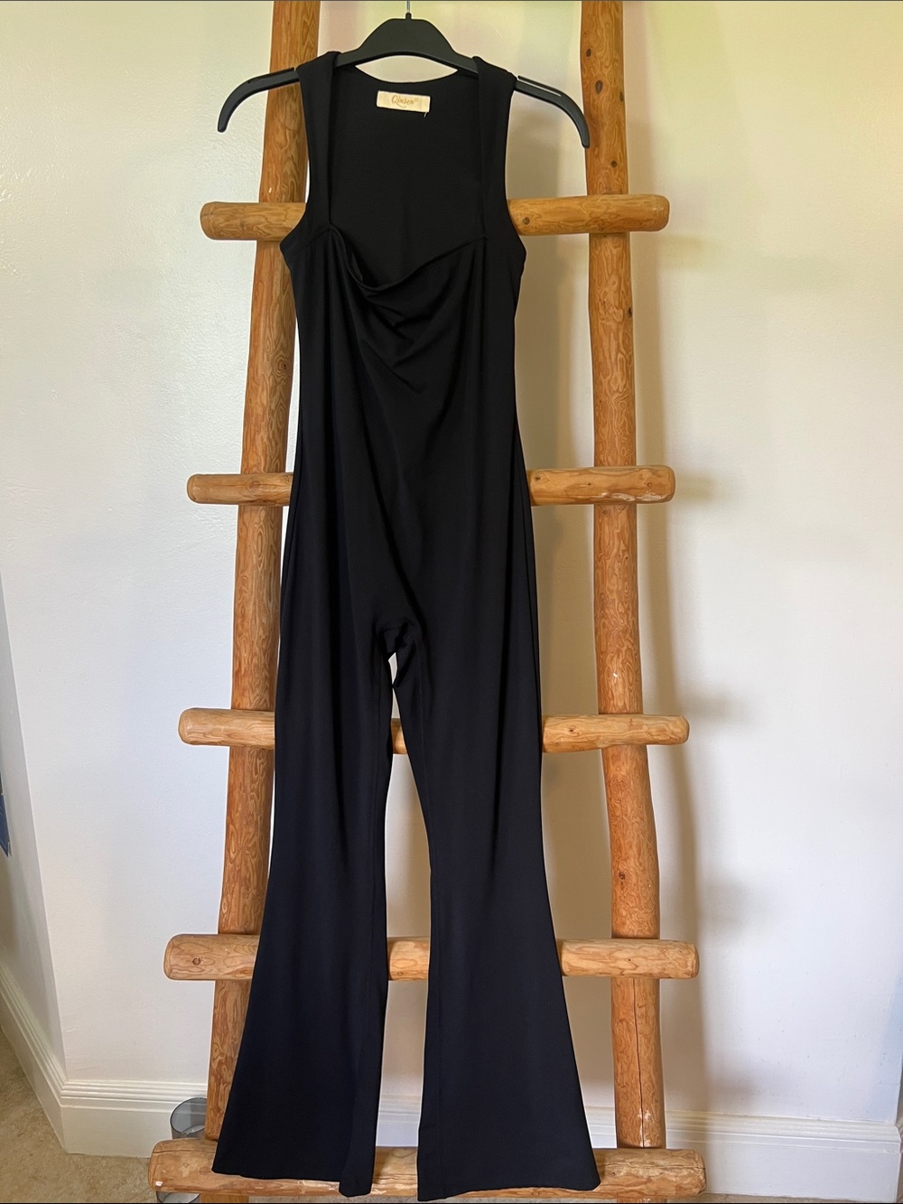 Black Square Neck Jumpsuit